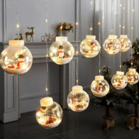 Світлодіодна гірлянда-штора XMAS  Copper Ball Mix 4 Types, 200 LED, біле та тепле біле світло, 3х1,5 м, святкове декоративне освітлення для дому та вулиці